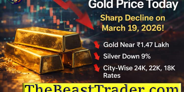 Infographic showing gold price today with latest update in India including 24K and 22K gold rates and market trend