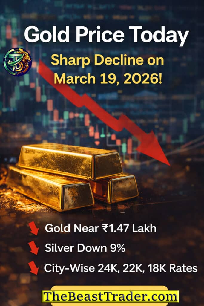 Infographic showing gold price today with latest update in India including 24K and 22K gold rates and market trend