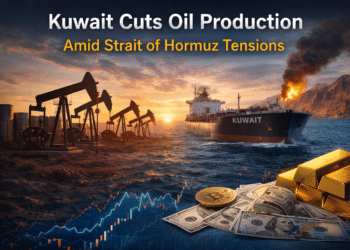 Kuwait oil production cuts amid Strait of Hormuz tensions impacting global oil supply, crude oil markets, gold, forex and commodity markets