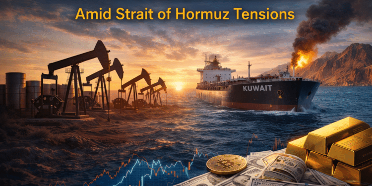 Kuwait oil production cuts amid Strait of Hormuz tensions impacting global oil supply, crude oil markets, gold, forex and commodity markets