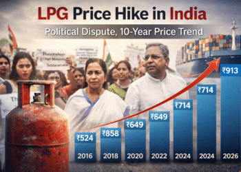 LPG cylinder price hike in India with 10 year price trend chart and rising cooking gas costs affecting households
